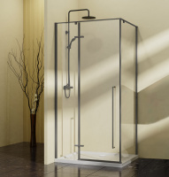 Душевой уголок Slim-N VSR-5SN9010CLGM, 1000*900, вороненая сталь, стекло прозрачное - Gidratop.ru изображение