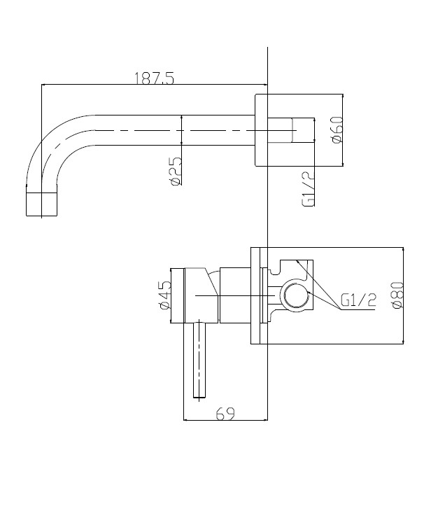 ETNA Смеситель для раковины без донного клапана встраиваемый, нержавеющая сталь, исполнение сатин, ETN-BLVM-IN - Gidratop.ru изображение
