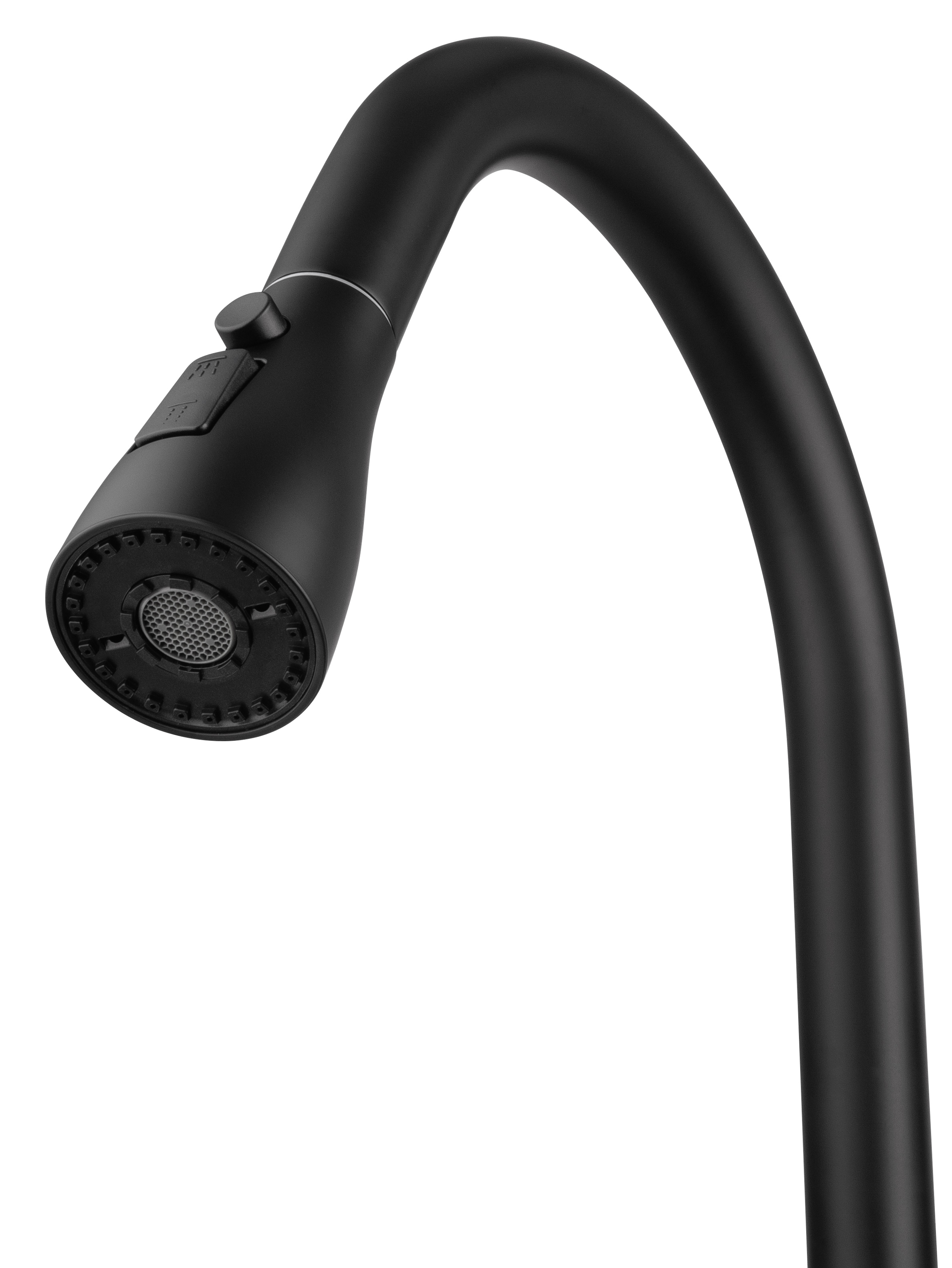 Смеситель для кухни с выдвижным изливом WONZON & WOGHAND, Черный матовый (WW-AE54123-MB) - Gidratop.ru изображение