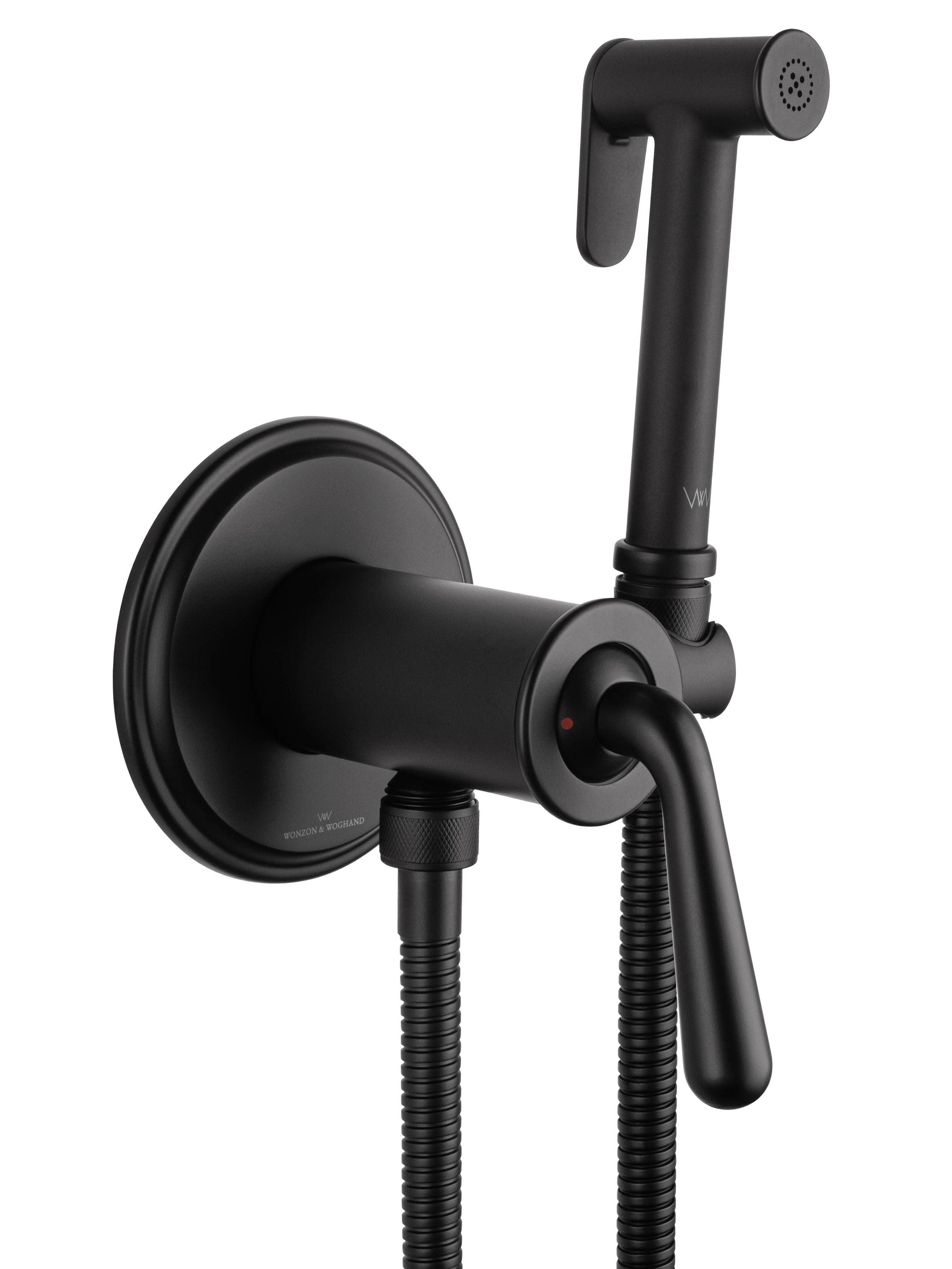 Смеситель с гигиеническим душем встраиваемый WONZON & WOGHAND STEAM, Черный матовый (WW- 88829008-MB) - Gidratop.ru изображение