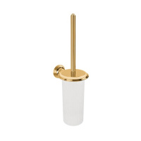 Colombo Hermitag Туалетный ёршик с колбой, подвесной 41.2см., цвет: PVD золото/матовое стекло - Gidratop.ru изображение