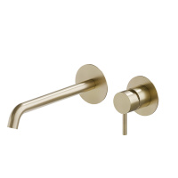 Newform X-STEEL 316 Смеситель для раковины настенный, без донного клапана, излив 239мм, наружная часть, (для 27852) цвет: PVD Brushed pale gold