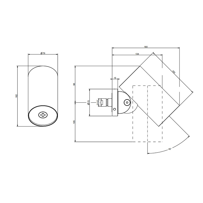 GESSI 316 FLESSA верхний душ Oslash;79 мм., с настенным креплением, распыление, цвет Black Metal Brushed PVD - Gidratop.ru изображение
