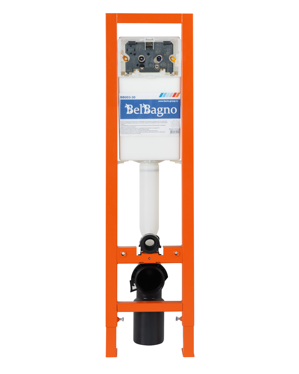 Инсталляция BelBagno 30 для подвесного унитаза, 1150х300х187 мм, со смывным бачком скрытого монтажа, фронтальное управление, крепление к стене в компл - Gidratop.ru изображение