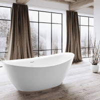 Ванна акриловая Vincea VBT-203, 1800*850*650, цвет белый, щелевой перелив - Gidratop.ru изображение