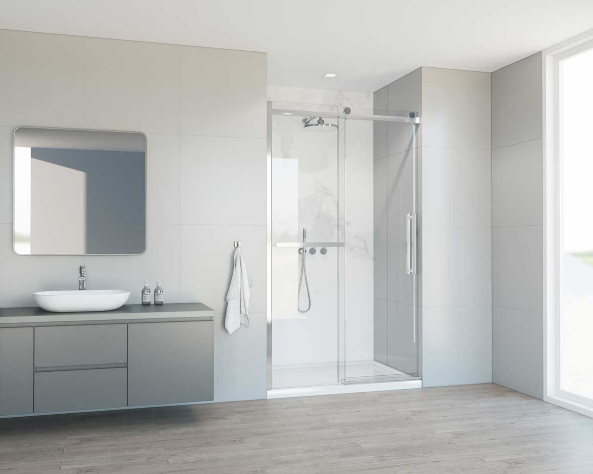 Душевая дверь Como Soft VDS-1CS130CL, 1300, хром, стекло прозрачное - Gidratop.ru изображение