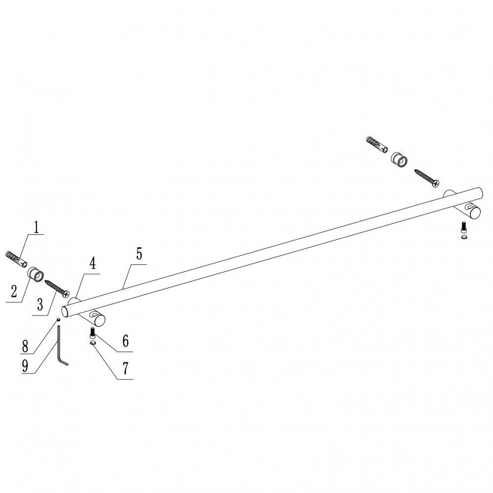 Полотенцедержатель ABBER Osten 316 AA1857BGG оружейная сталь брашированная - Gidratop.ru изображение