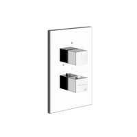 Gessi Rettangolo встраиваемый термостат, подключение на 3/4, с переключателем на 3 выхода(внешние части), цвет: хром - Gidratop.ru изображение