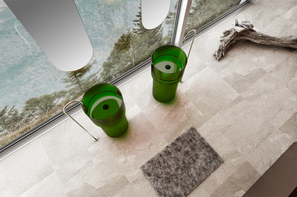 Раковина отдельностоящая прозрачная ABBER Kristall AT2701Emerald зеленая - Gidratop.ru изображение