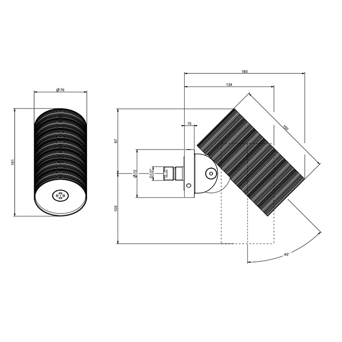 GESSI 316 TRAME верхний душ Oslash;79 мм., с настенным креплением, распыление, цвет Steel Brushed - Gidratop.ru изображение