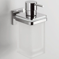 Colombo Basic Q Дозатор для жидкого мыла настенный, цвет: хром/матовое стекло/стекло - Gidratop.ru изображение