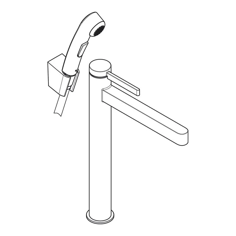 Смеситель для раковины Hansgrohe Finoris 76220000, с гигиеническим душем и донным клапаном Push-Open, хром - Gidratop.ru изображение