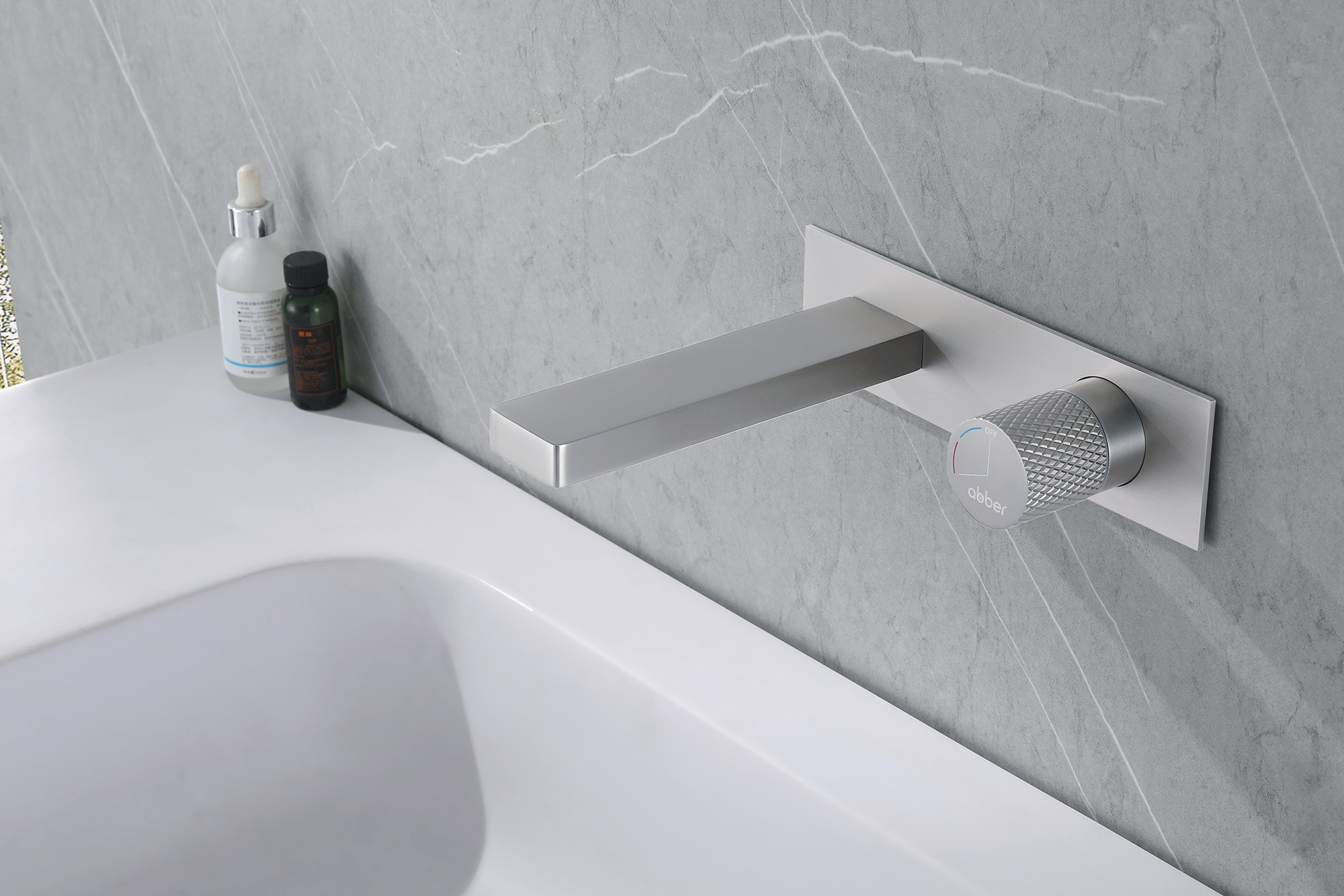 Смеситель ABBER Rund AF8712SP для раковины скрытого монтажа, сатин - Gidratop.ru изображение