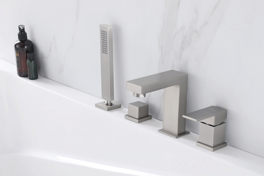 Смеситель ABBER Daheim AF8213SP на борт ванны, сатин - Gidratop.ru изображение