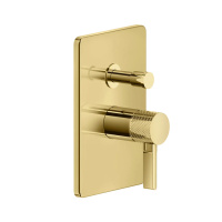 GESSI INCISO встраиваемый смеситель, на 2 источника с автоматическим переключателем (внешняя часть), цвет: золото - Gidratop.ru изображение