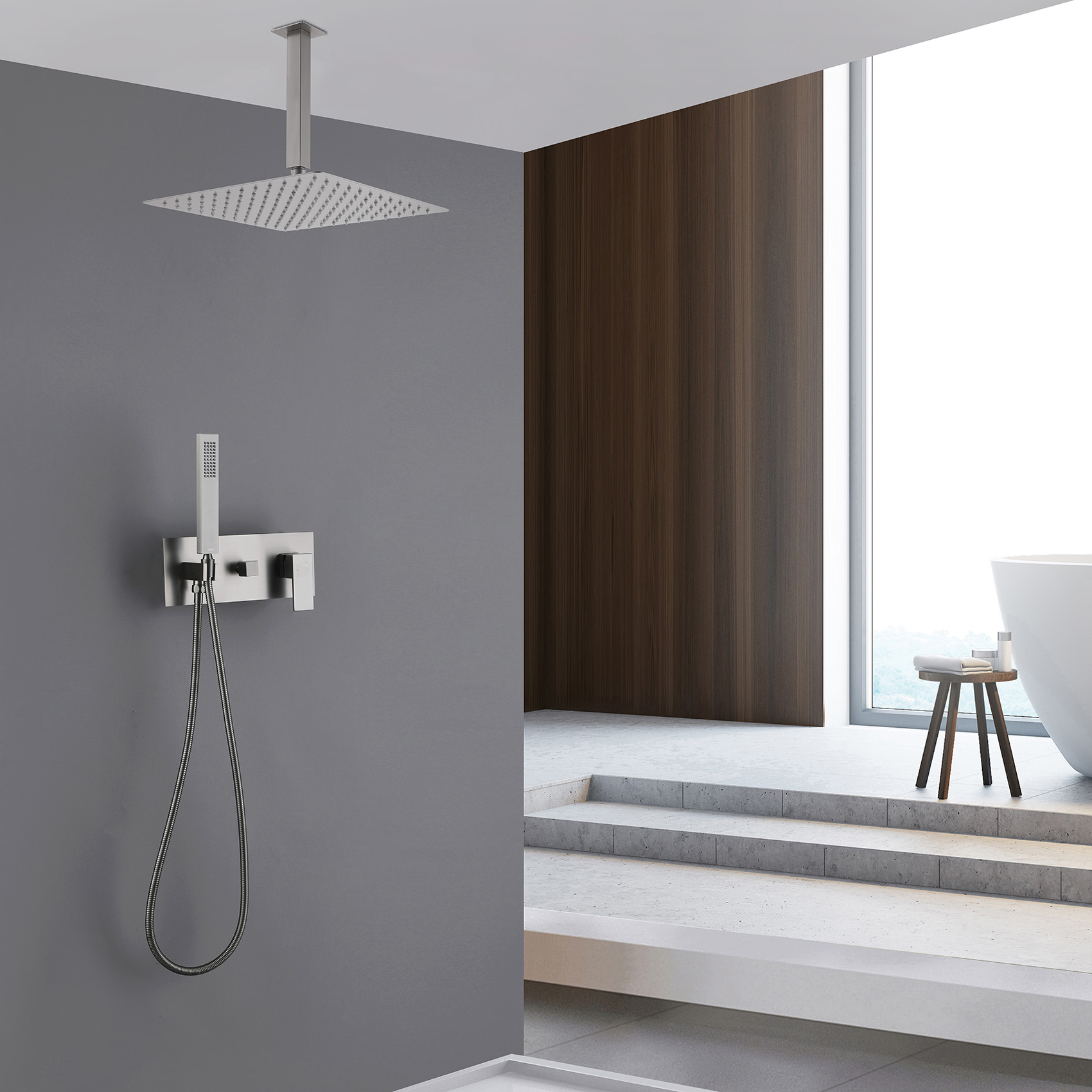 Душевая система ABBER Daheim AF8221SP скрытого монтажа без излива, сатин - Gidratop.ru изображение