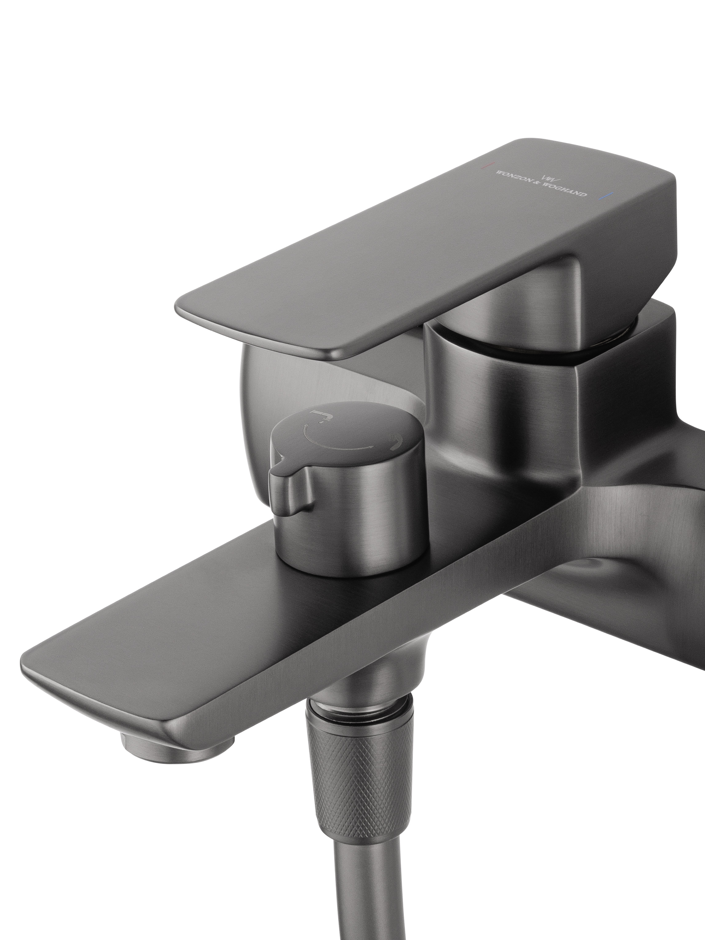 Смеситель для ванны с душем WONZON & WOGHAND EDGE, Темный графит (WW-88639003A-BGM) - Gidratop.ru изображение