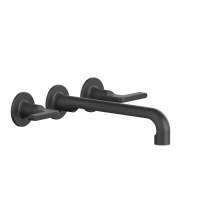 GESSI INCISO встраиваемый смеситель для раковины на 3 отверстия с изливом 255-235мм (внешние части), цвет: nero XL - Gidratop.ru изображение