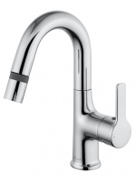 Смеситель для раковины с выдвижным изливом WONZON & WOGHAND, Хром (WW-FE01L212-CR) - Gidratop.ru изображение