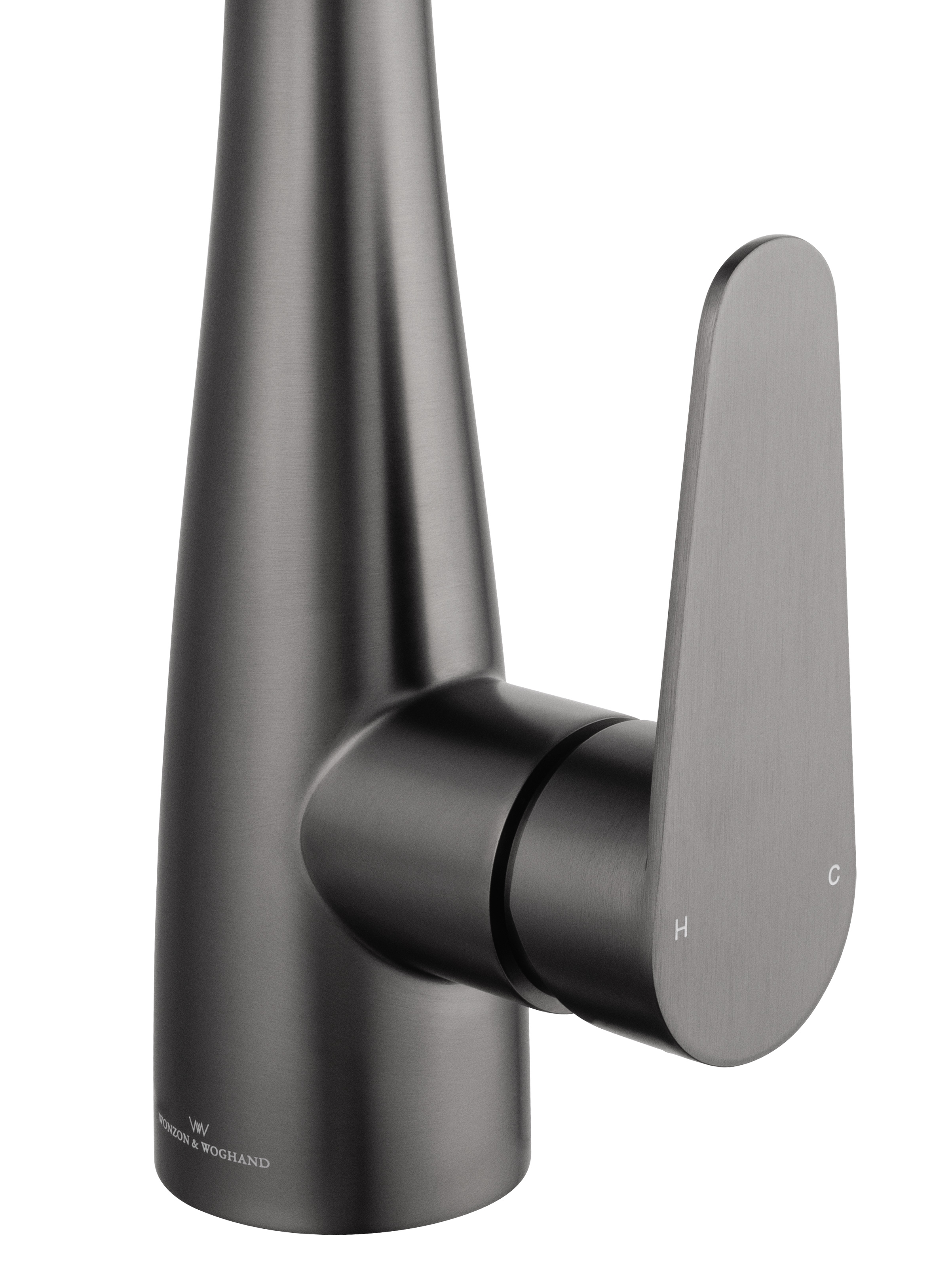 Смеситель для кухни с выдвижным изливом WONZON & WOGHAND, Темный графит (WW-121E201B-BGG) - Gidratop.ru изображение