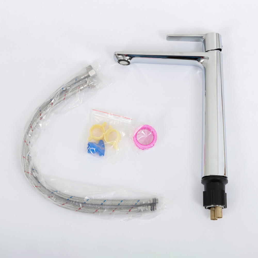 LUX-LC-01-W0 Смеситель для накладных раковин однорычажный, без донного клапана, хром - Gidratop.ru изображение