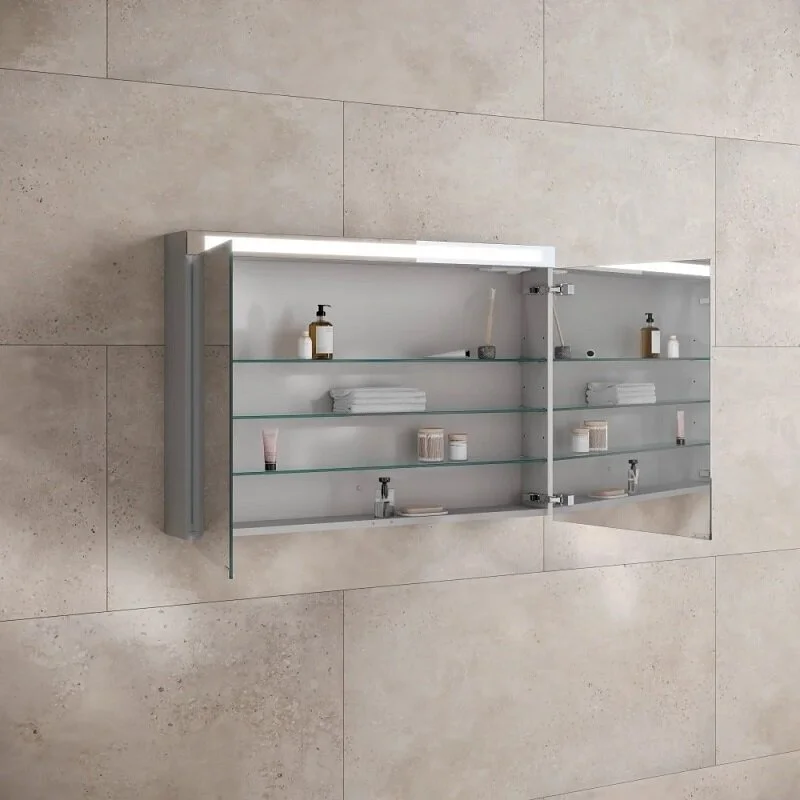 Зеркальный шкаф Keuco Royal E-One 44303171301, 100 см, с подсветкой, алюминий серебристый - Gidratop.ru изображение