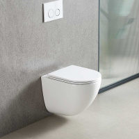 Унитаз подвесной Tornado Bien VT1-51T безободковый, цвет белый, ультратонкое soft-close сиденье - Gidratop.ru изображение