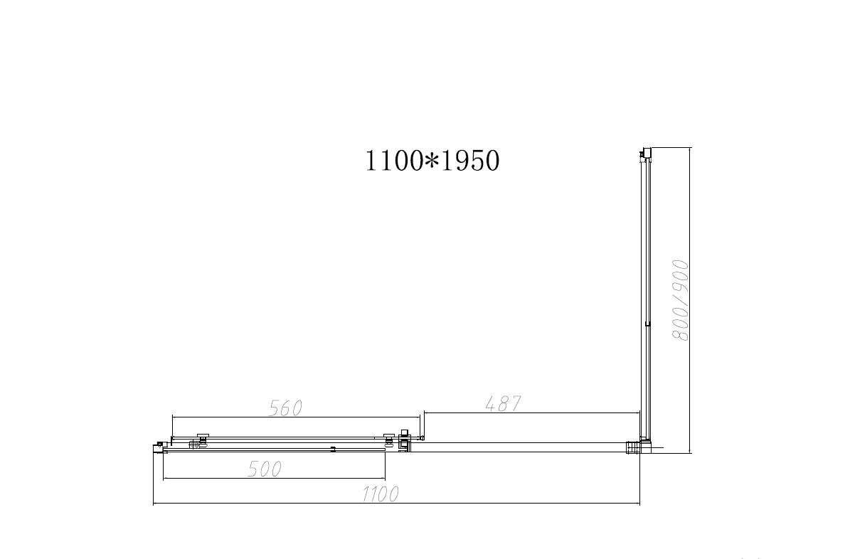Душевой уголок Slim-N VSR-4SN8011CLGM, 1100*800, вороненая сталь, стекло прозрачное - Gidratop.ru изображение