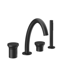 GESSI Origini смеситель для ванны на 4 отв, с ручной лейкой цвет: Black XL - Gidratop.ru изображение