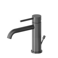 Newform X-STEEL 316 Смеситель для раковины на 1 отверстие с донный клапаном, излив 145мм, цвет: PVD Brushed gun metal