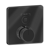 GESSI HI-FI COMFORT смеситель настенный встраиваемый, термостатический, с 1 запорной кнопкой, цвет Black Metal PVD - Gidratop.ru изображение