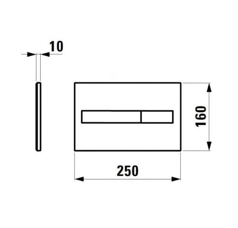 Кнопка смыва Laufen Lis 8.9566.1.000.000.1, 25 х 1 х 16 см, 2 режима, белая - Gidratop.ru изображение