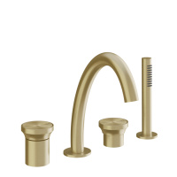 GESSI Origini смеситель для ванны на 4 отв, с ручной лейкой цвет Brushed Brass PVD