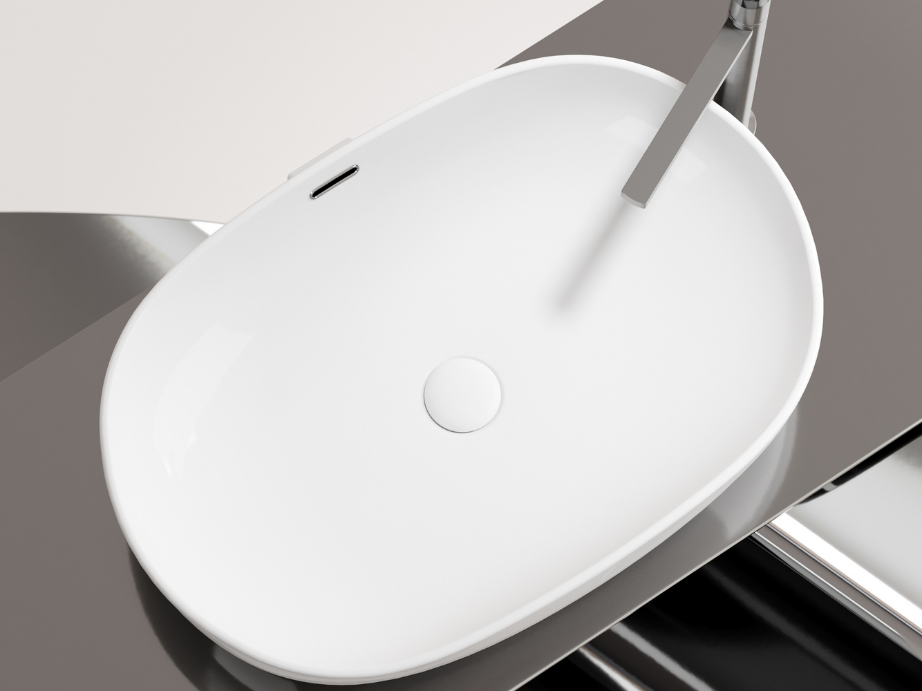 Умывальник чаша накладная овальная со сливом переливом Element 610x420x155мм - Gidratop.ru изображение