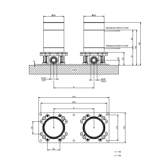 GESSI VENTI20 встраиваемая часть напольного смесителя для ванны (Последние 2 шт со СКЛАДА продаем с 65128# ) - Gidratop.ru изображение
