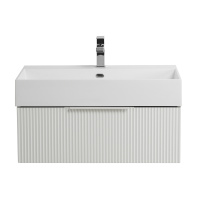 PREMIUM Тумба подвесная под раковину с выдвижным ящиком, 55416 Plisse Bianco opaco, 70x44x25 - Gidratop.ru изображение