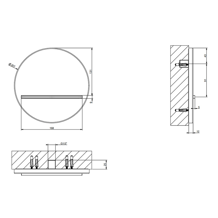 GESSI VENTI20 излив настенный Oslash;207 мм., каскадный, цвет Warm Bronze Br. PVD - Gidratop.ru изображение