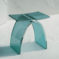 Стульчик для ванной прозрачный ABBER Kristall AT1739Aquamarin бирюзовый - Gidratop.ru изображение