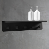 Вешалка с полкой ABBER Stein AS1651MB черная матовая - Gidratop.ru изображение