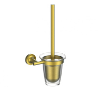 Туалетный ершик в комплекте WONZON & WOGHAND SIMPLE, Брашированное золото (WW-6529-BG) - Gidratop.ru изображение