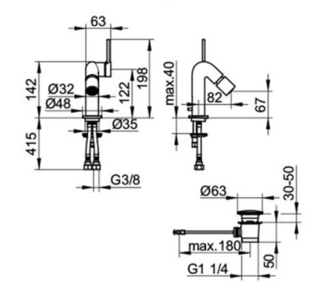 Смеситель Keuco Plan S 52909 010000 для биде - Gidratop.ru изображение