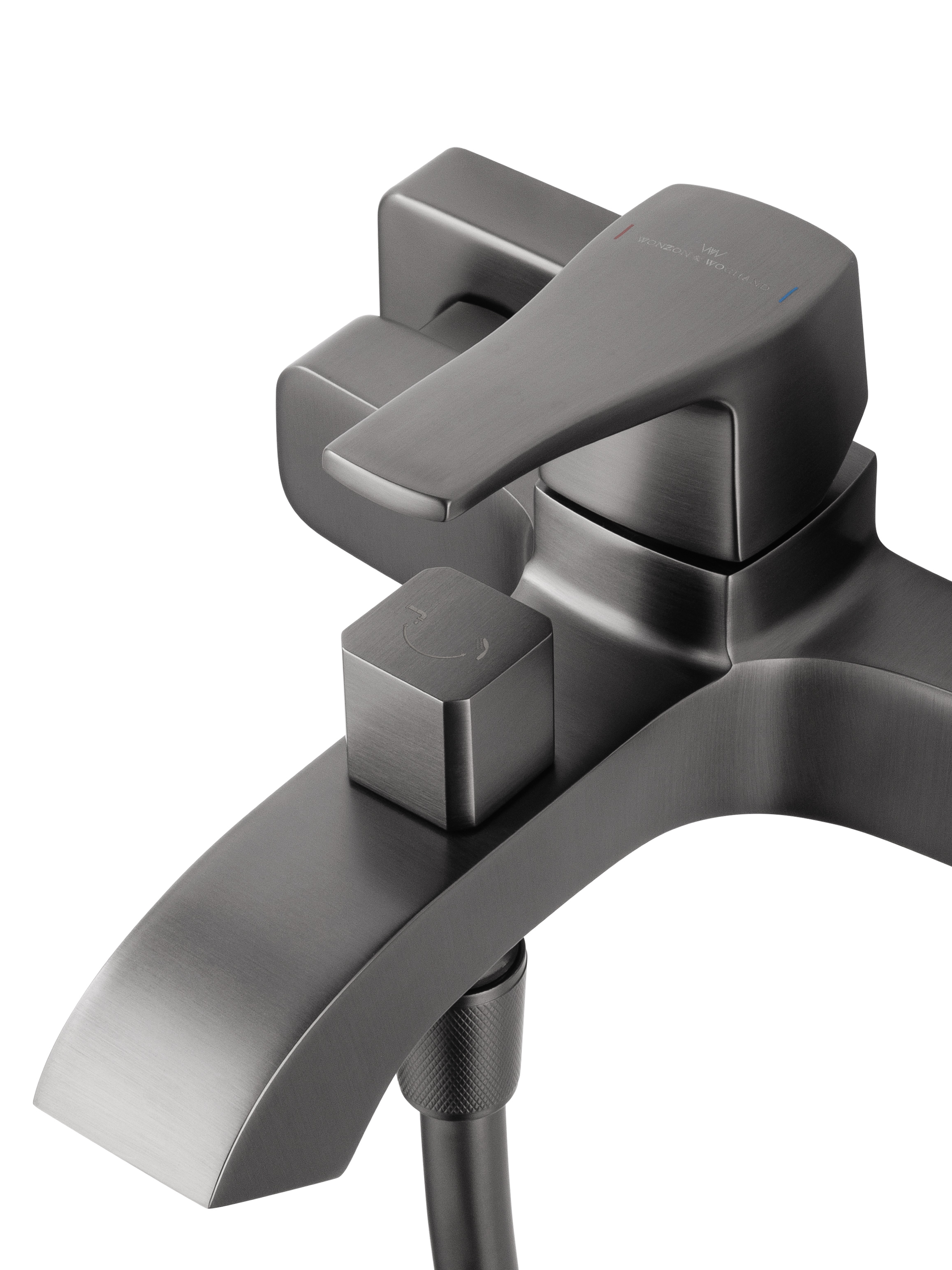 Смеситель для ванны с душем WONZON & WOGHAND FLEX, Темный графит (WW-88037072-BGM) - Gidratop.ru изображение