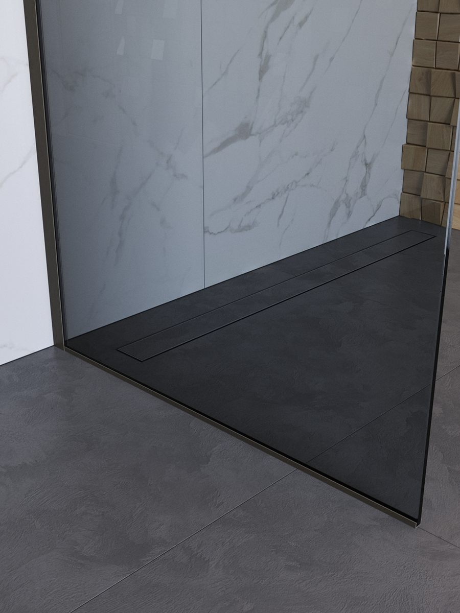 Душевая перегородка BelBagno UNO-L-1-TB-110-GR-GM - Gidratop.ru изображение