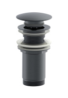 Донный клапан для раковины с переливом 1 1/4 WONZON & WOGHAND, Темный графит (WW-88SS09-BGM) - Gidratop.ru изображение