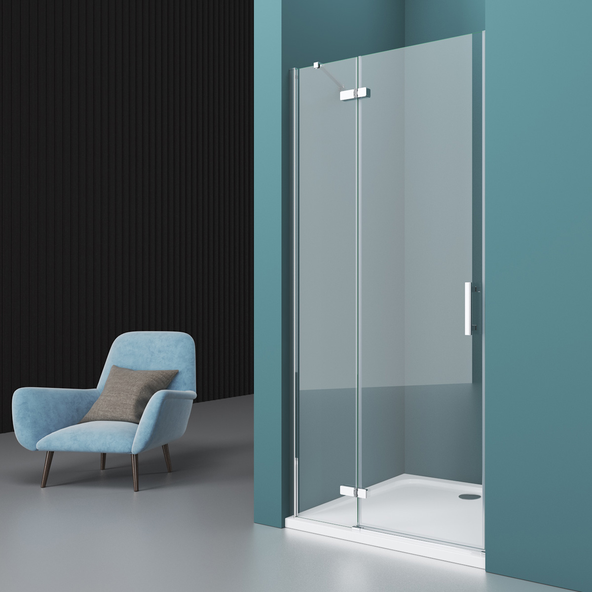 Душевая дверь BelBagno KRAFT-B-12-60/40-C-Cr-L - Gidratop.ru изображение