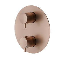 Newform X-STEEL 316 Наружная часть для термостата, с переключателем до 5 источников (для 31061/31020/27888/27889) цвет: PVD Brushed copper bronze - Gidratop.ru изображение