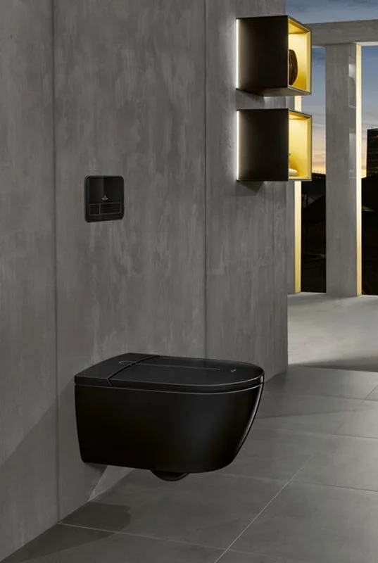 Унитаз подвесной Villeroy&Boch Viclean V0E100S0, черный, с функцией биде - Gidratop.ru изображение
