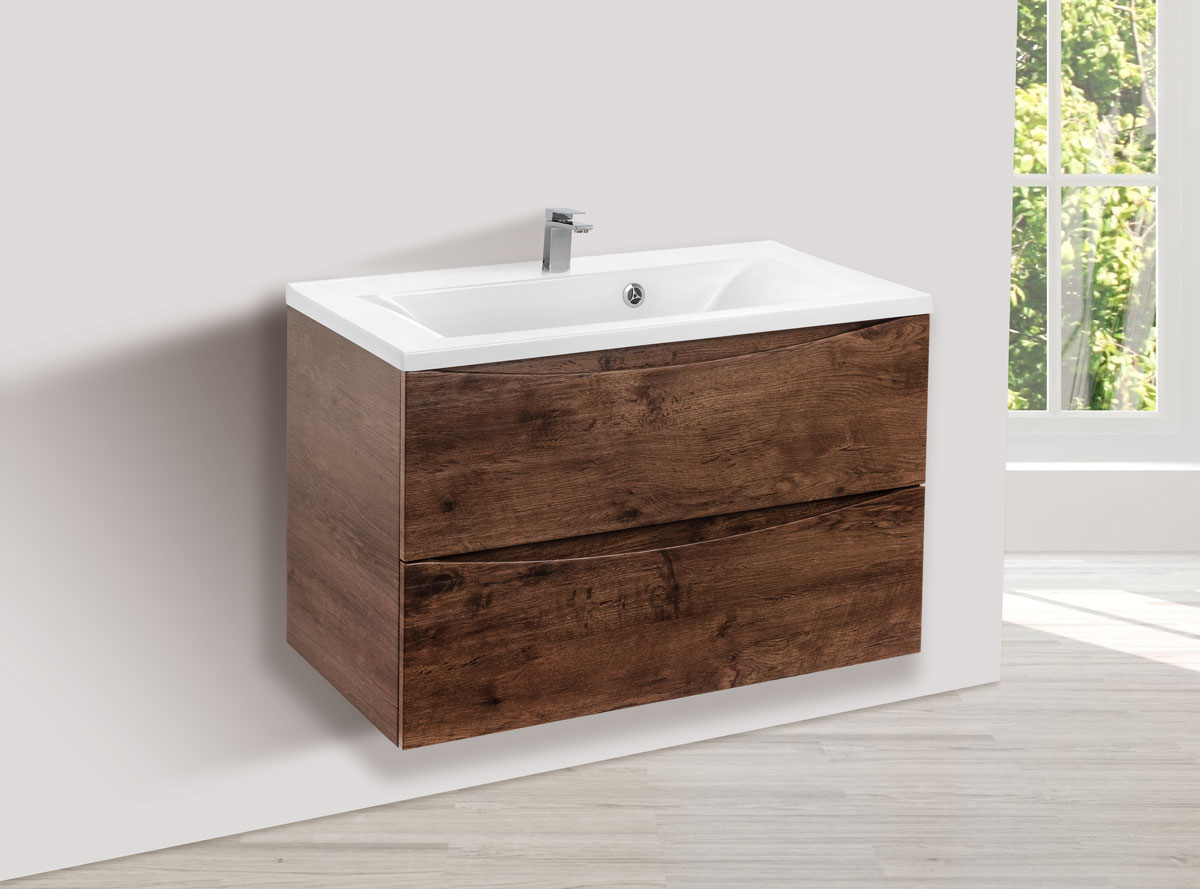 База под раковину Mia 750 подвесная, 2 выкатных ящика soft close, R.Wood - Gidratop.ru изображение