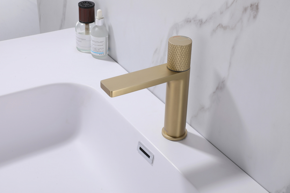 Смеситель ABBER Rund AF8710G для раковины, золото матовое - Gidratop.ru изображение