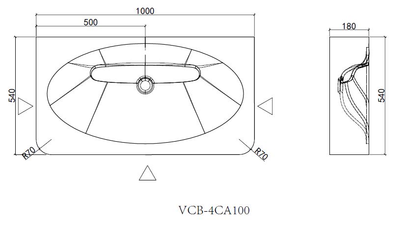 Раковина Caprise VCB-4CA100MWG, Corian, цвет белый матовый + серый матовый - Gidratop.ru изображение